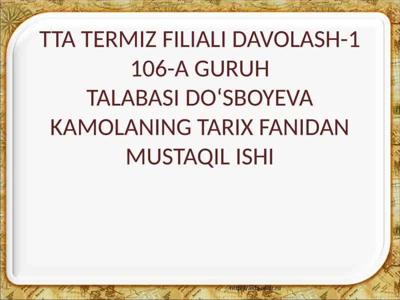 DAVOLASH-1 106-A GURUH 1