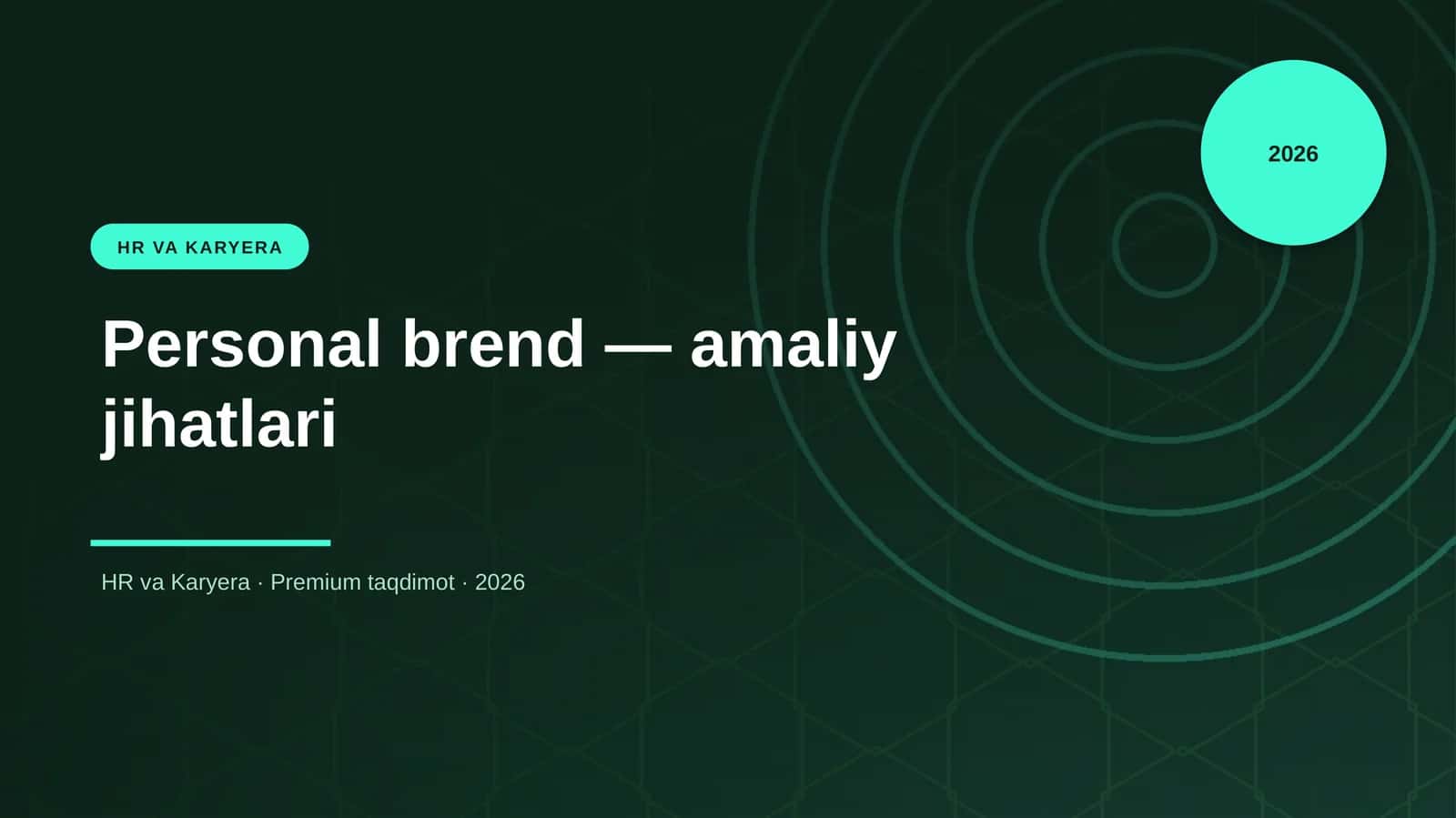 Personal brend — amaliy jihatlari 1