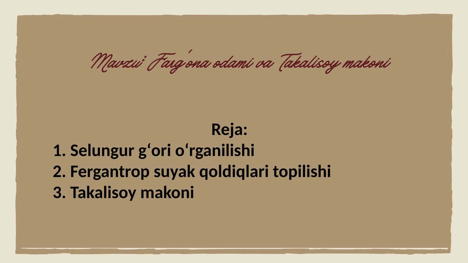 Farg'ona odami va Takalisoy makoni 1