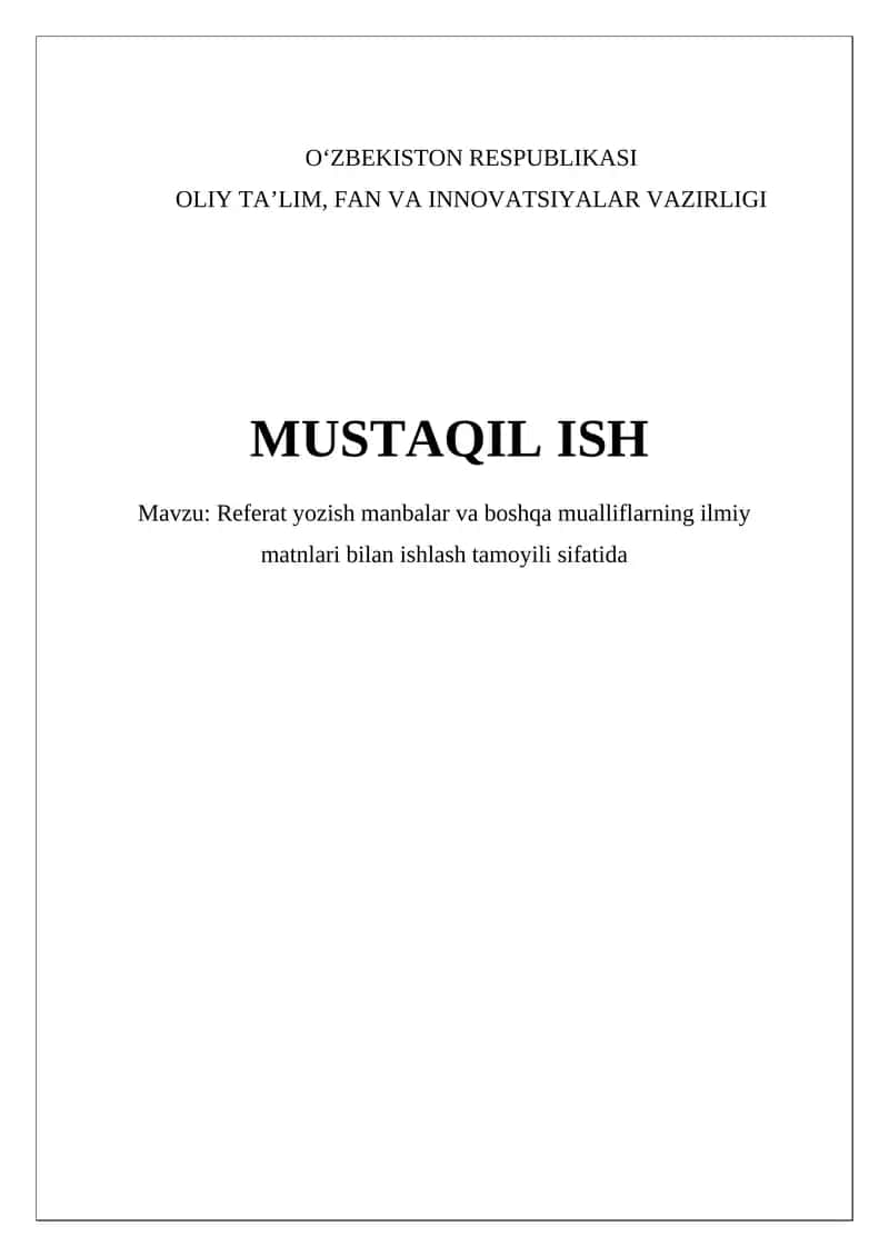 Xulosa yozish tamoyillari 1