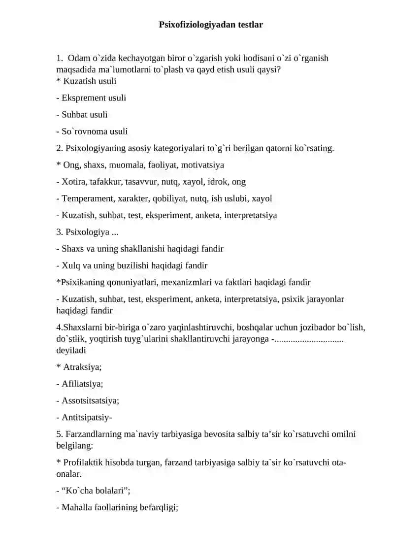 Psixofiziologiyadan testlar