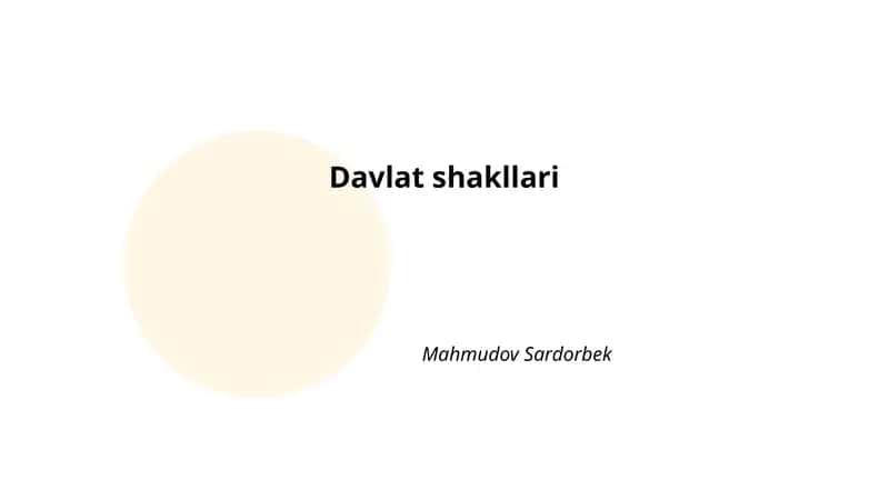 Davlat shakllari 1