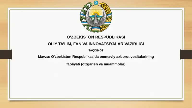 O'zbekiston OAV: O'zgarishlar va Tendensiyalar 1
