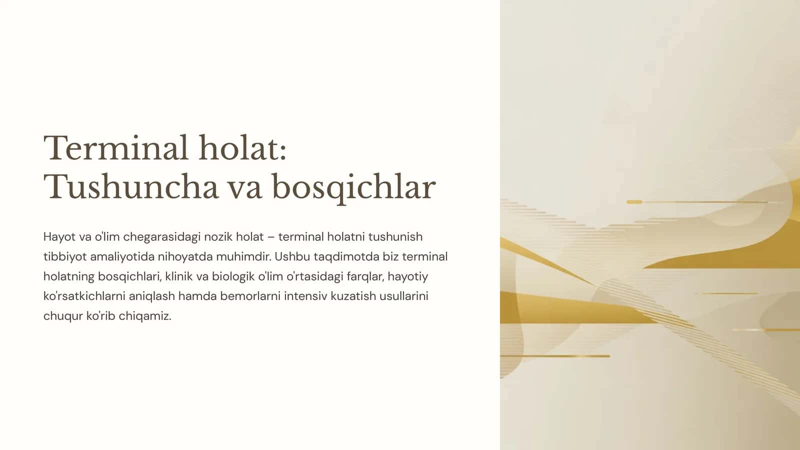 Terminal holat: Tushuncha va bosqichlar 1