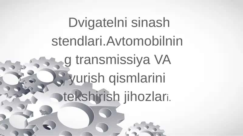 Dvigatelni sinash stendlari. 1