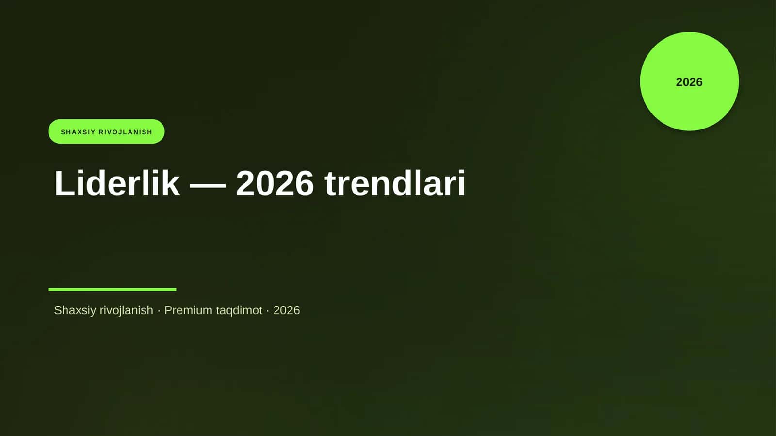 Liderlik — 2026 trendlari 1