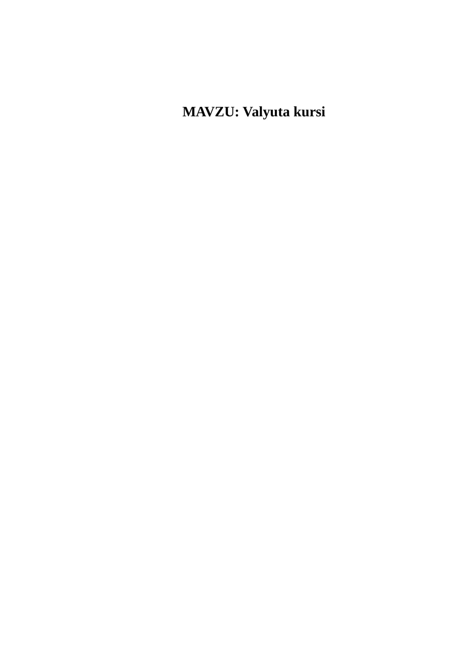Valyuta kursi 1