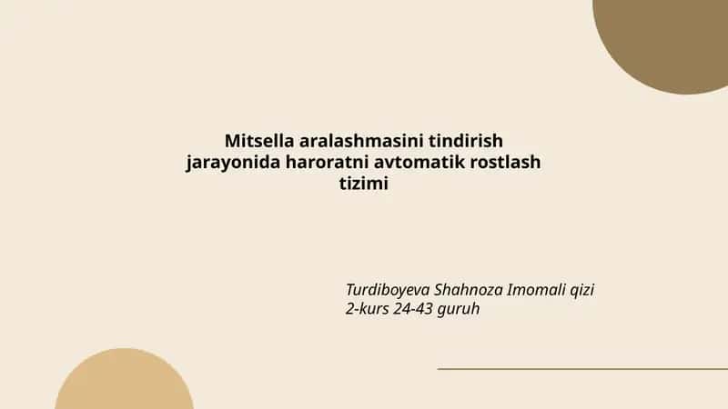 Mitsella aralashmasini tindirish 1
