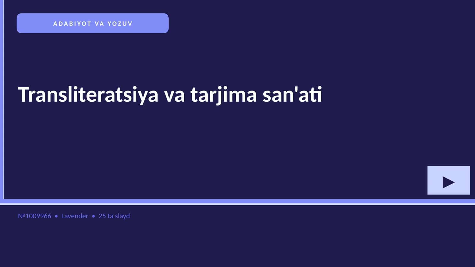 Transliteratsiya va tarjima san'ati 1