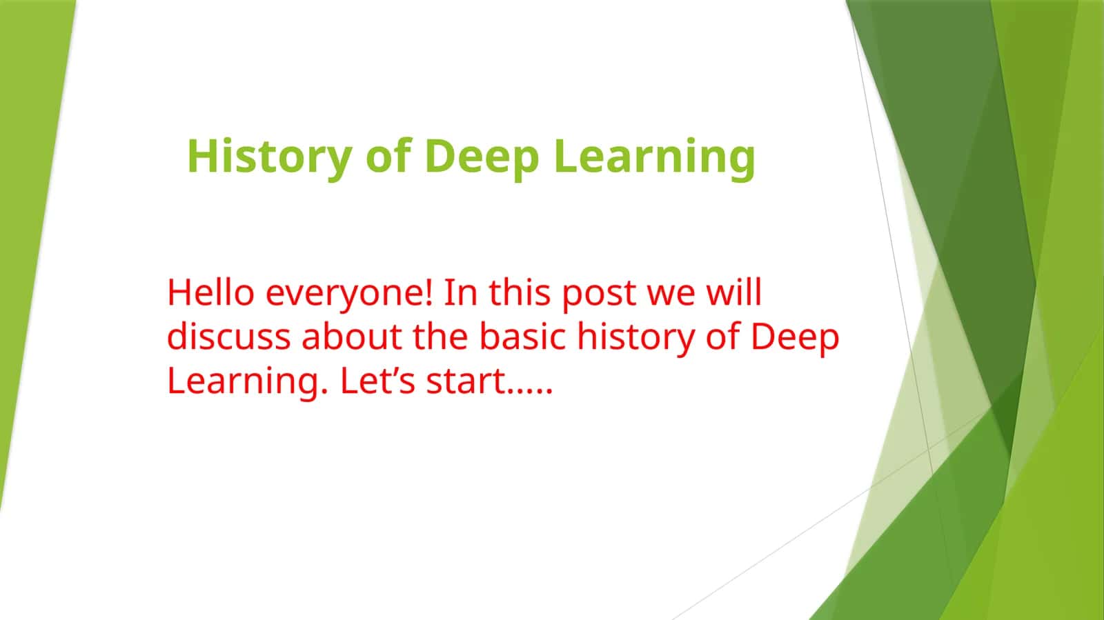 History of Deep Learning 1
