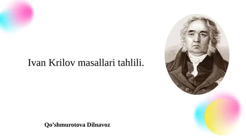 Ivan Krilov masallari tahlili. 1