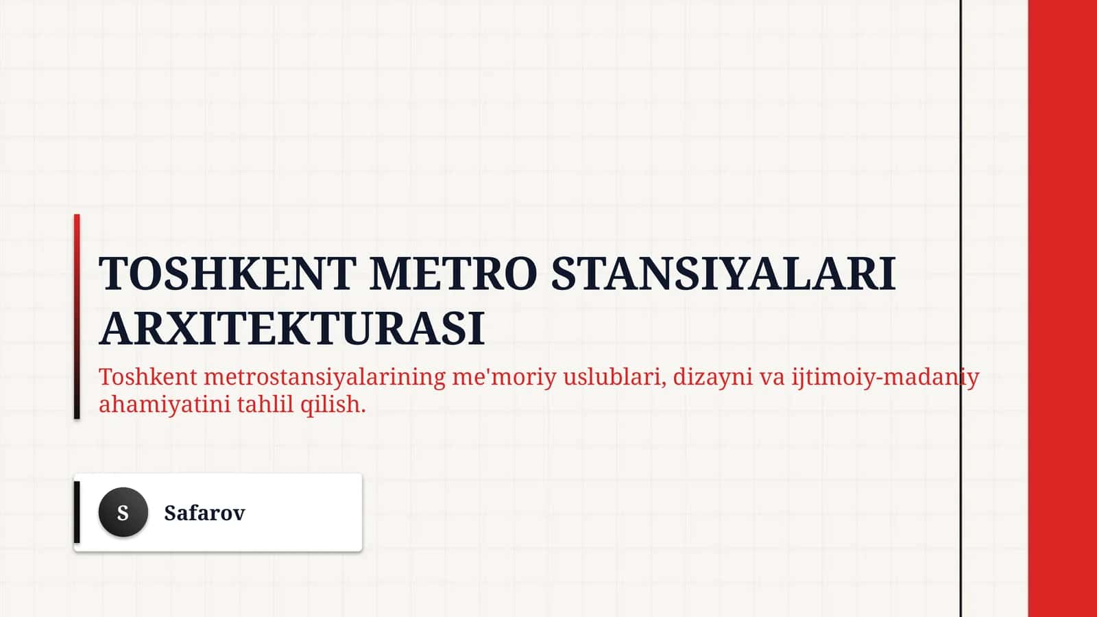 Toshkent metro stansiyalari arxitekturasi 1