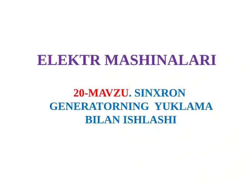 Sinxrоn Generatоr
