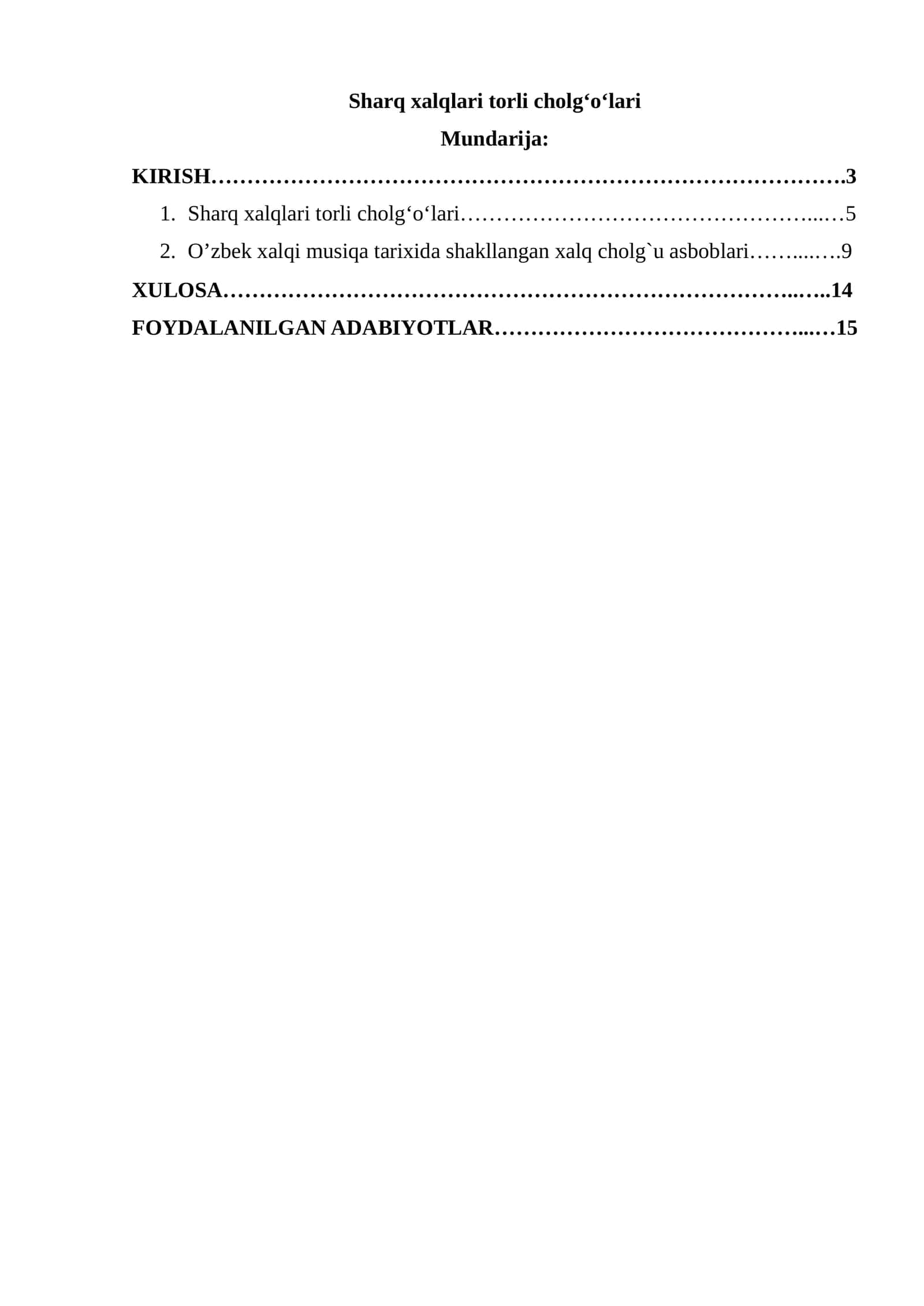 Sharq xalqlari torli cholgʻoʻlari 1