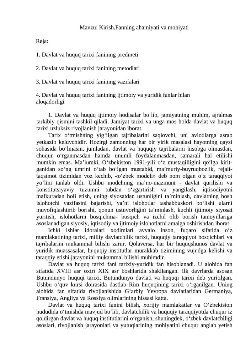 Davlat va huquq tarixi 1