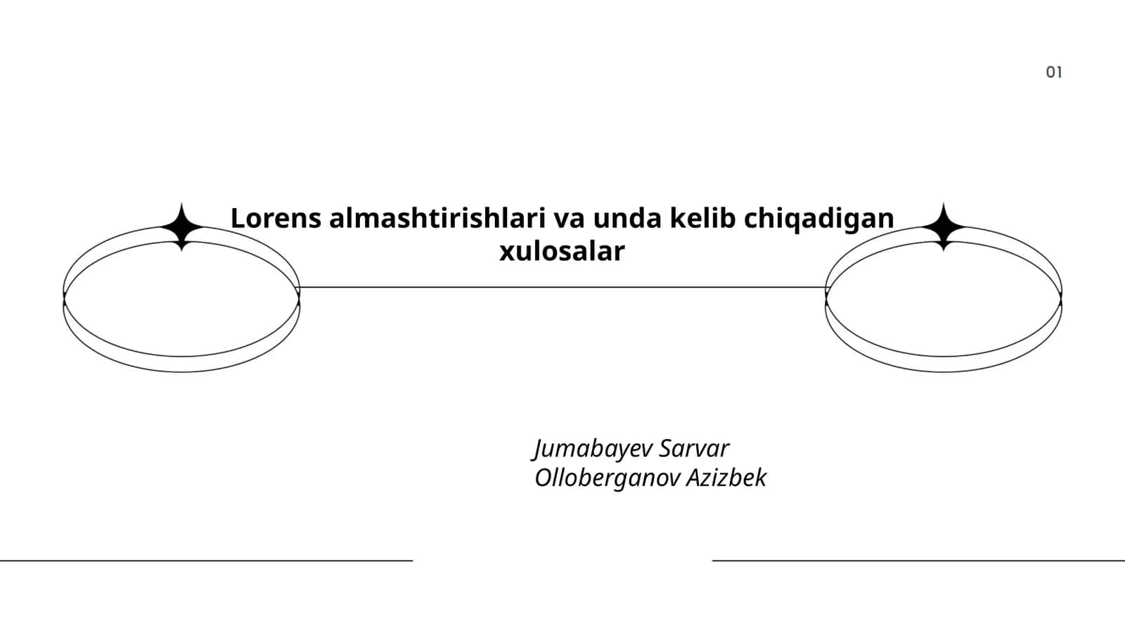 Lorens almashtirishlari asoslari 1
