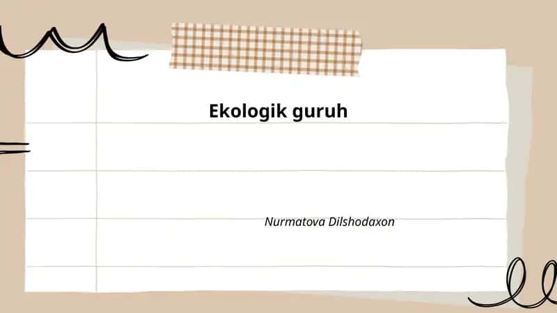 Ekologik guruh 1