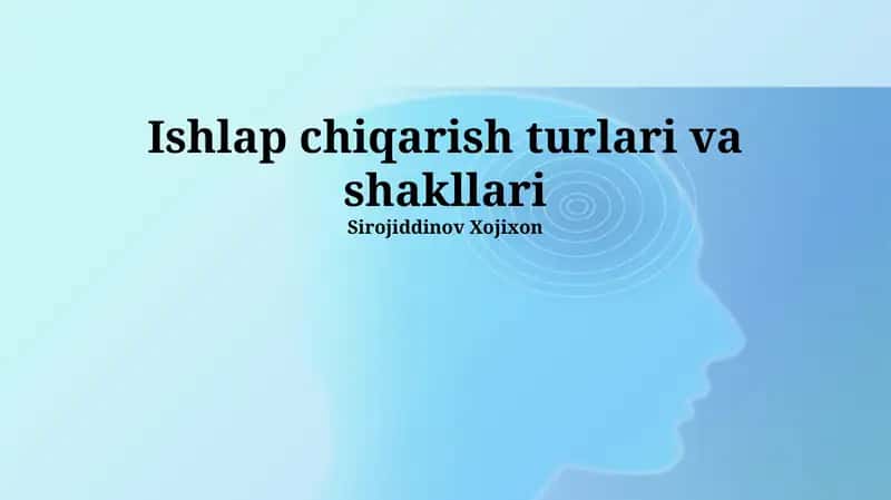 Avtomatlashtirilgan ishlab chiqarish 1