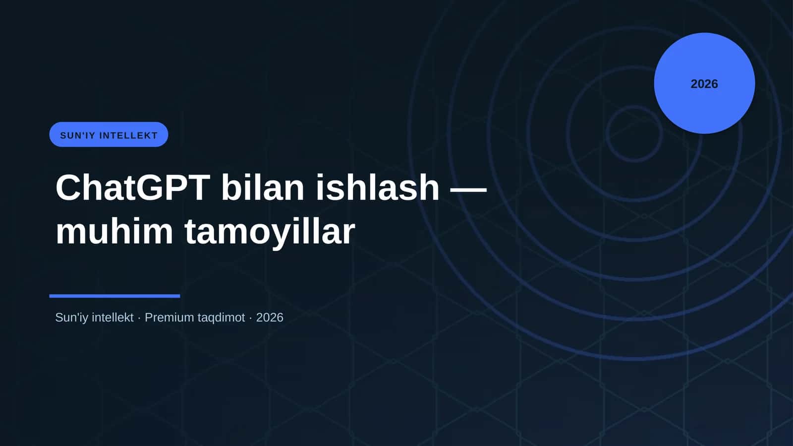 ChatGPT bilan ishlash — muhim tamoyillar 1