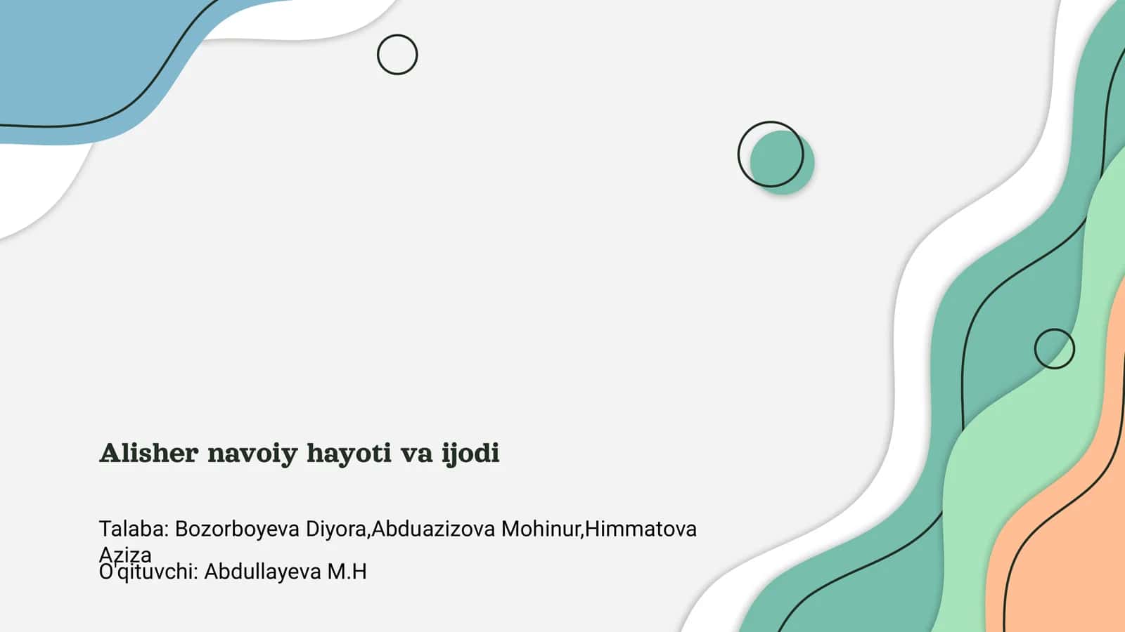 Alisher navoiy hayoti va ijodi 1