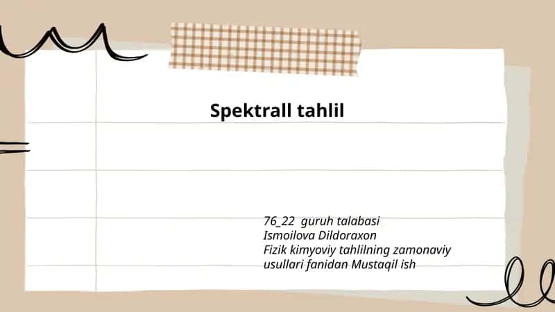 Spektrall tahlil 1