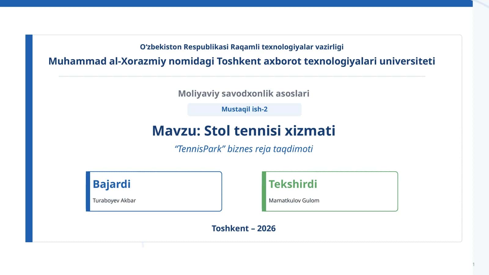 Stol tennisi xizmati 1