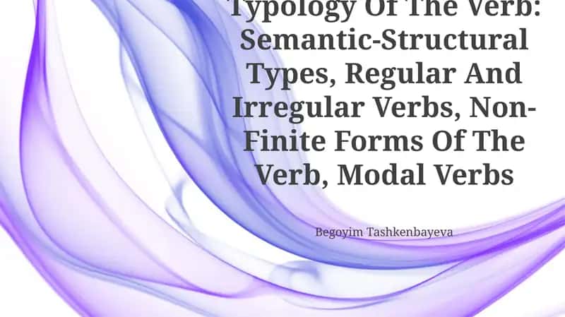 Comparative Typology Of The Verb 1