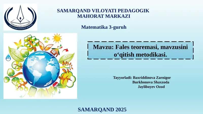 Fales teoremasi 1