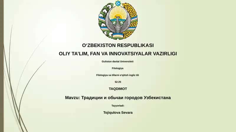 Традиции и обычаи городов Узбекистана 1