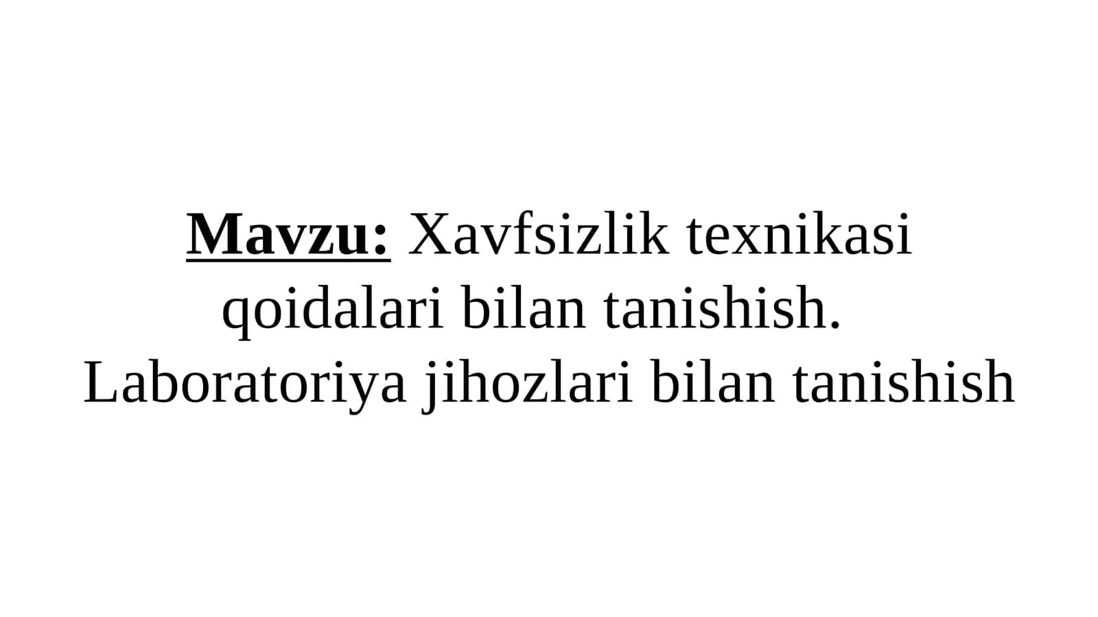 Xavfsizlik texnikasi qoidalari bilan tanishish 1