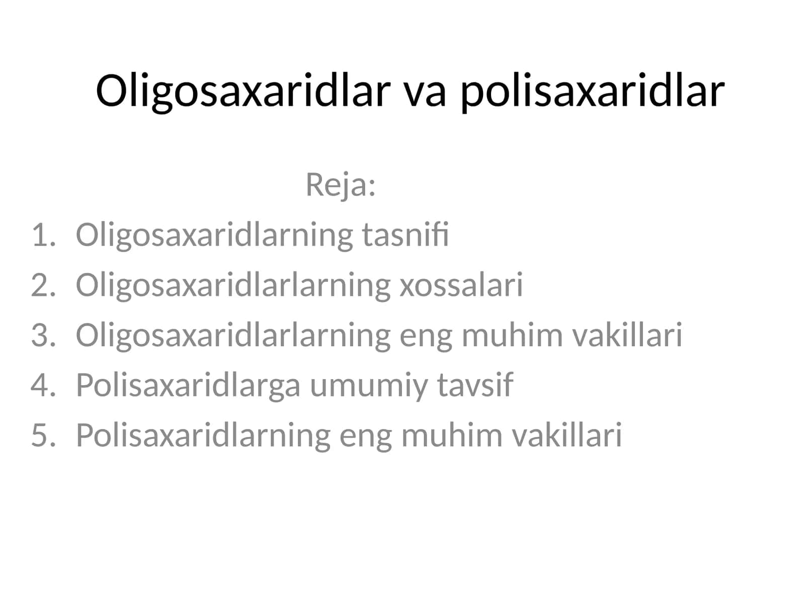 Oligosaxaridlar va polisaxaridlar 1