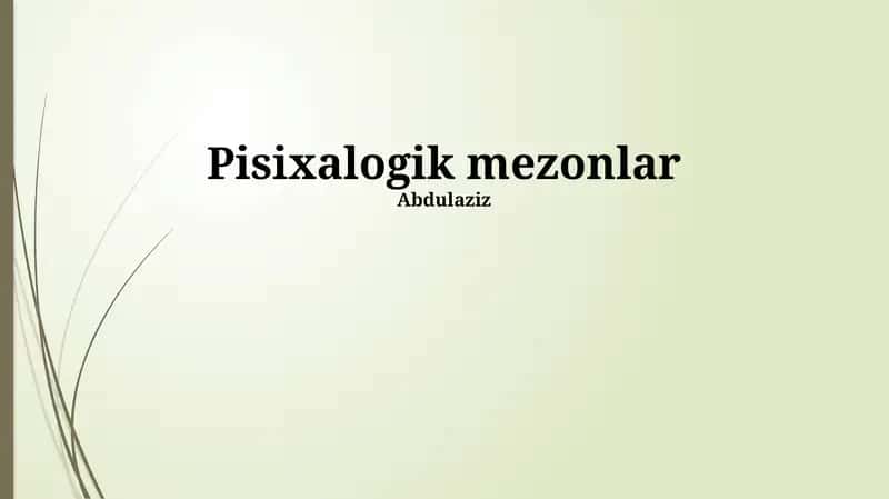 Pisixalogik mezonlar 1
