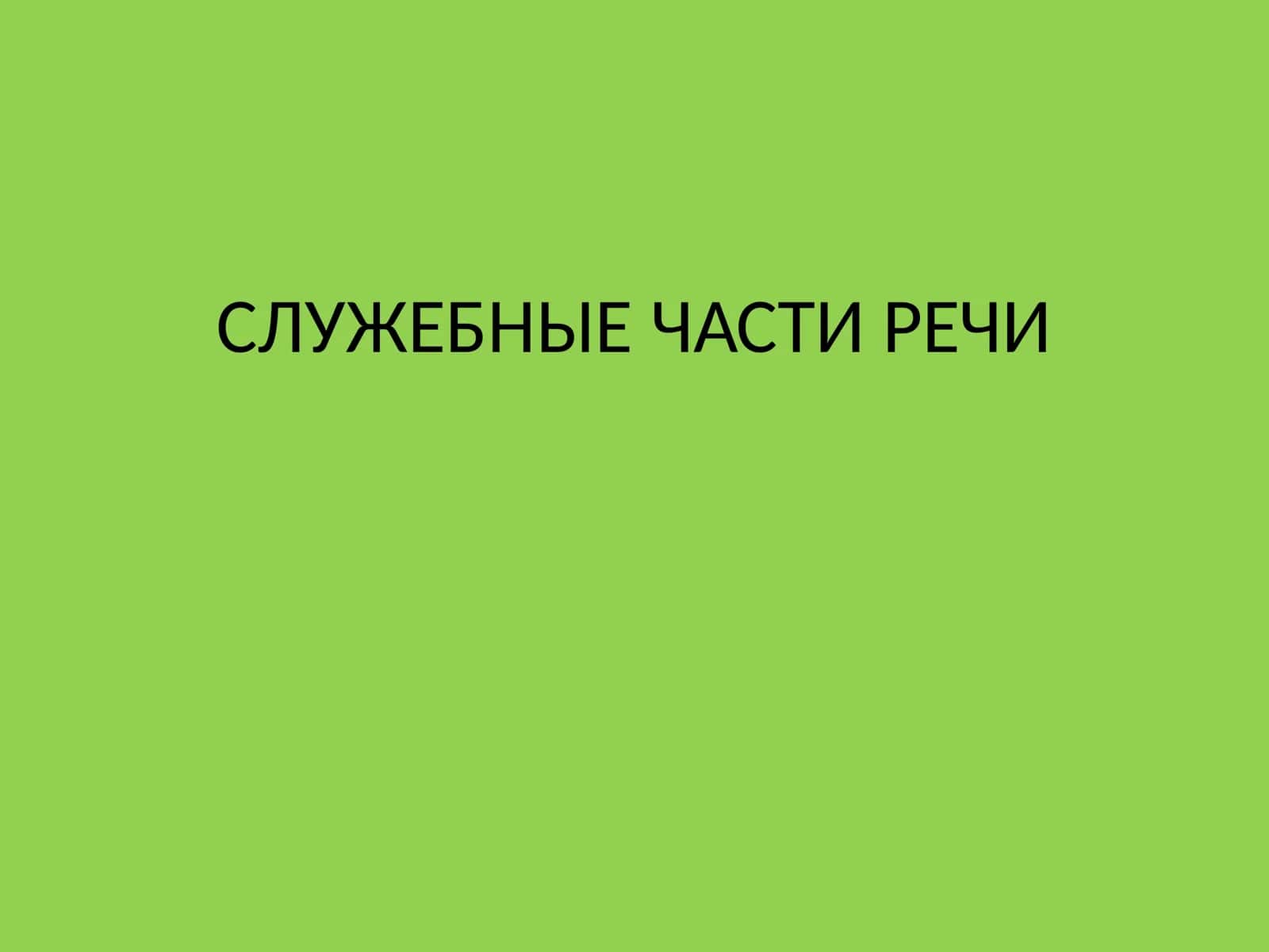 СЛУЖЕБНЫЕ ЧАСТИ РЕЧИ 1