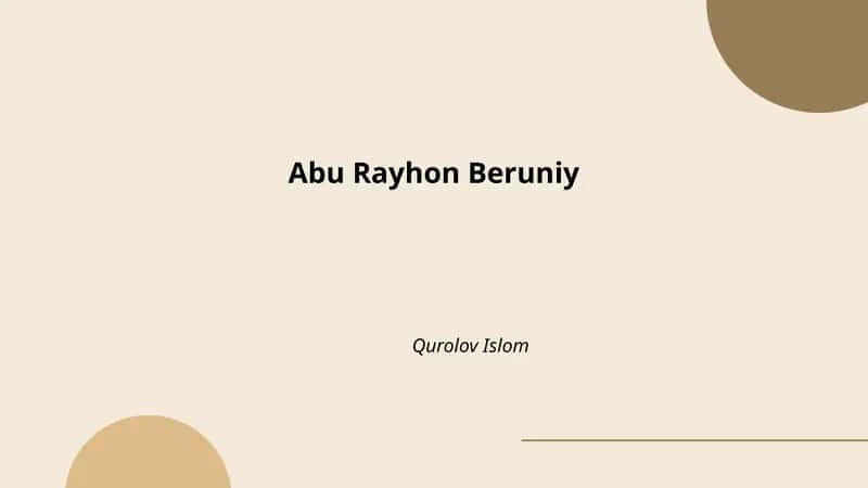 Abu Rayhon Beruniy 1