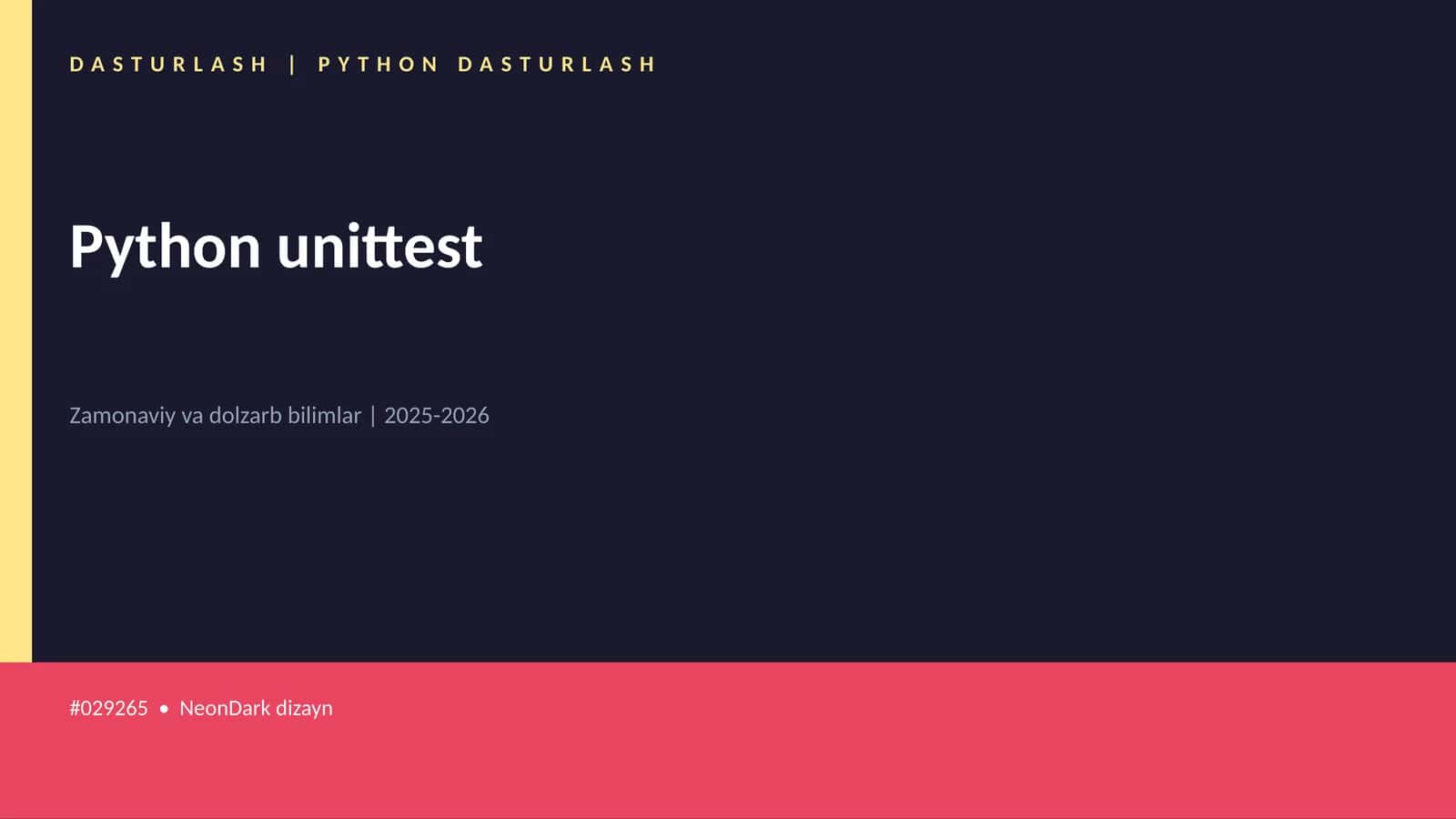 DASTURLASH | PYTHON DASTURLASH 1