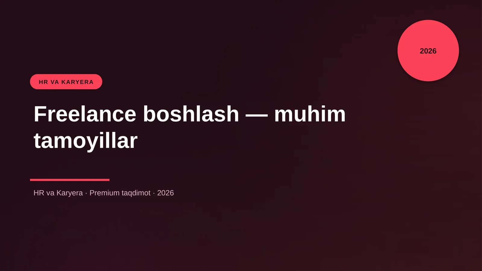 Freelance boshlash — muhim tamoyillar 1