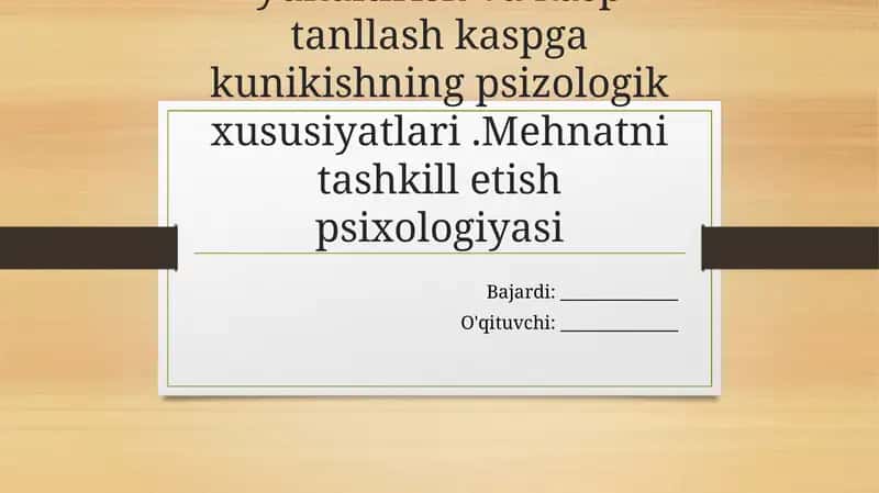 Mehmatni tashkill etish psixologiyasi 1
