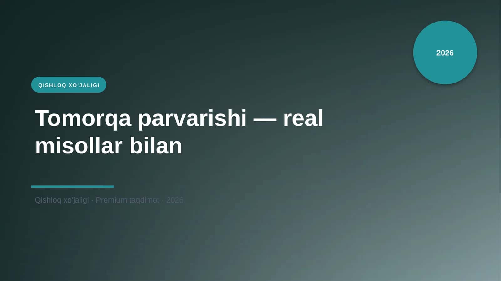 Tomorqa parvarishi — real misollar bilan 1