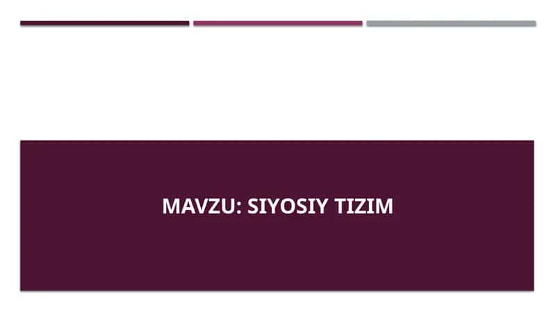 Siyosiy tizim 1