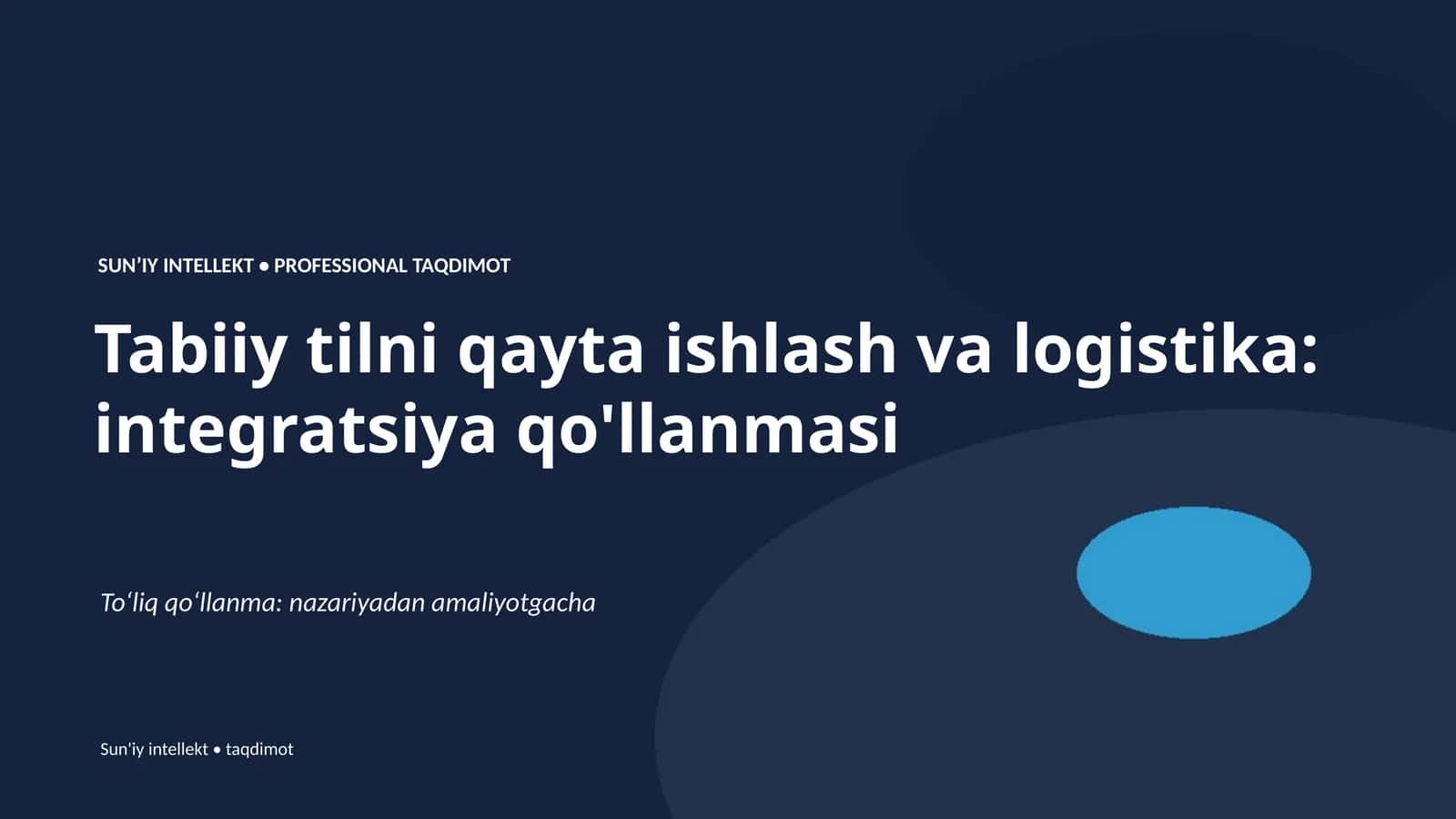 SUN'IY INTELLEKT • PROFESSIONAL TAQDIMOT 1