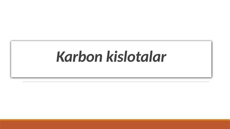 Karbonkislotalar 1