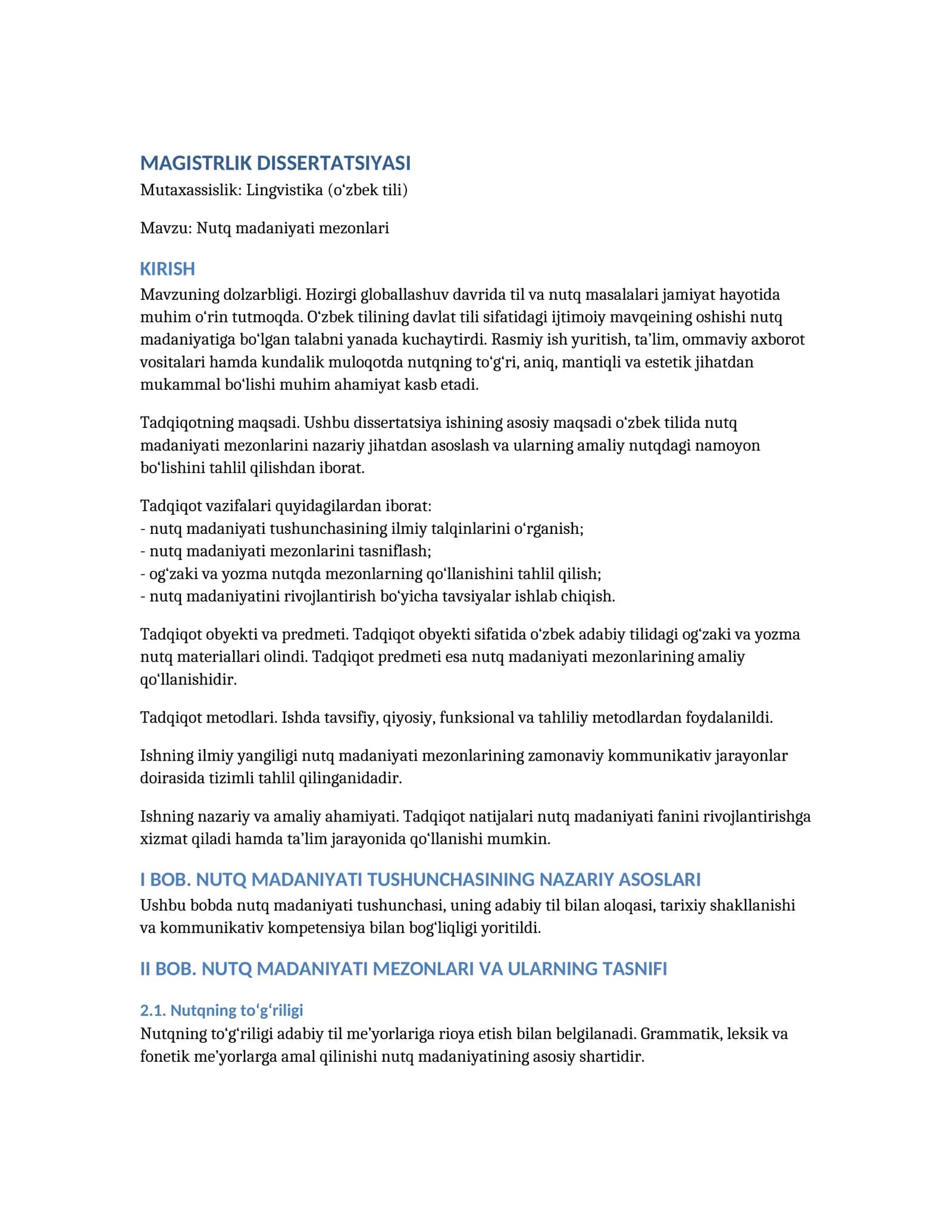 MAGISTRLIK DISSERTATSIYASI 1