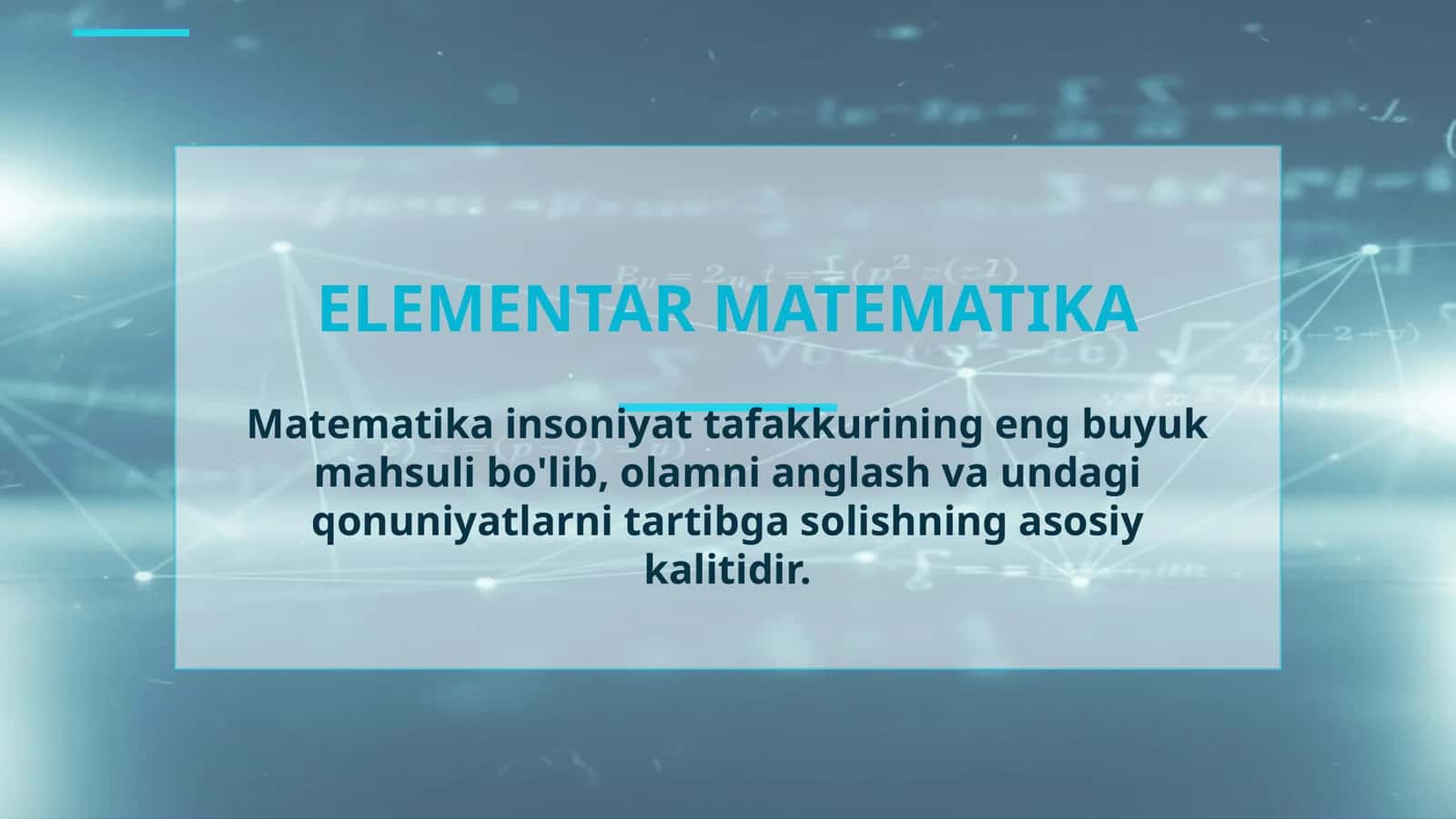 ELEMENTAR MATEMATIKA 1