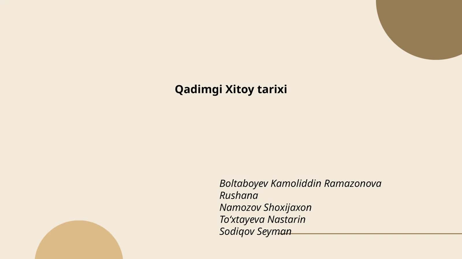 Qadimgi Xitoy tarixi 1