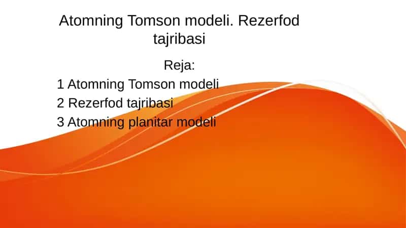 Atomning Tomson modeli 1