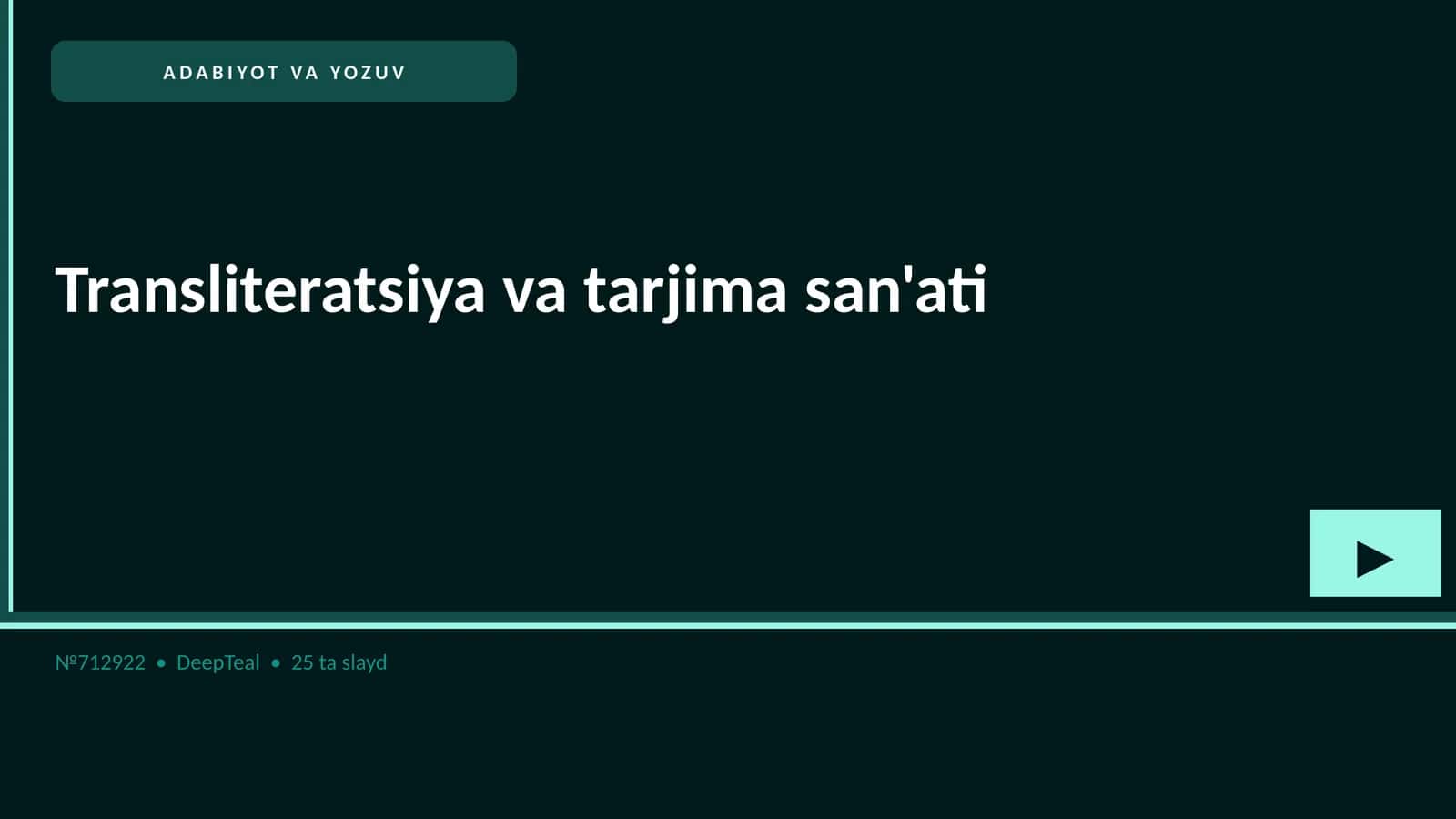Transliteratsiya va tarjima san'ati 1