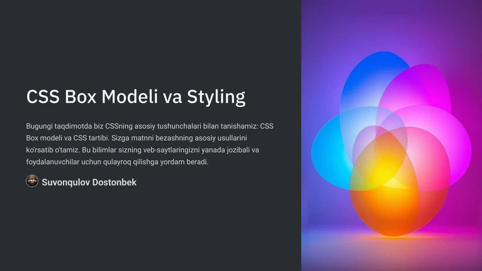 CSS Box Modeli va Styling 1