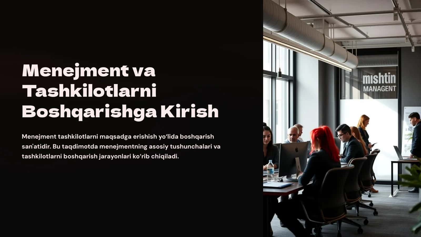 Menejment va Tashkilotlarni Boshqarishga Kirish 1