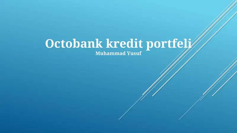 Octobank kredit portfeli 1