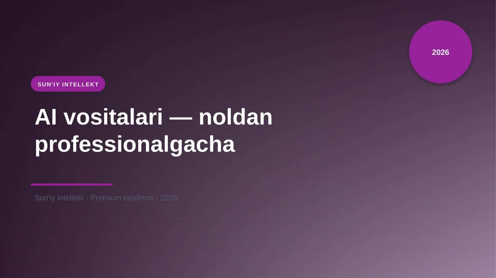 AI vositalari — noldan professionalgacha 1